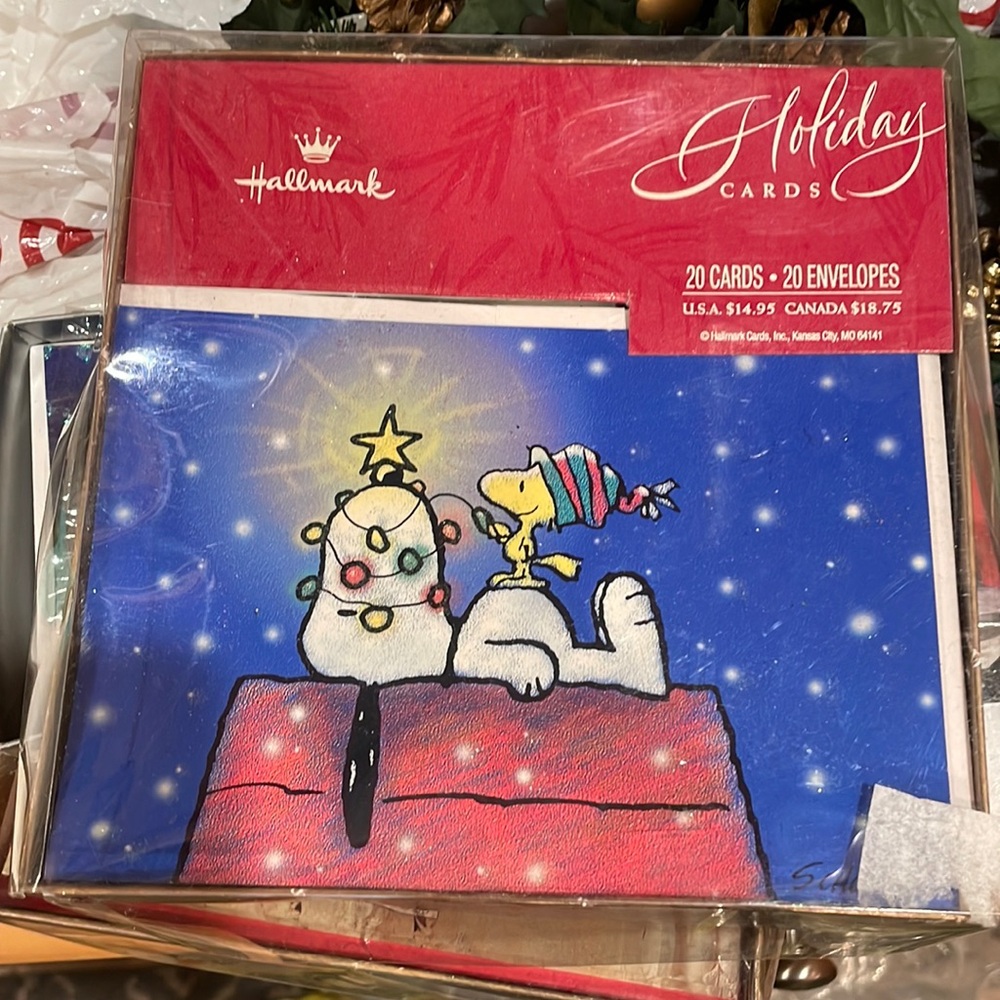 Vintage Hallmark Snoopy Christmas Cards box of 20